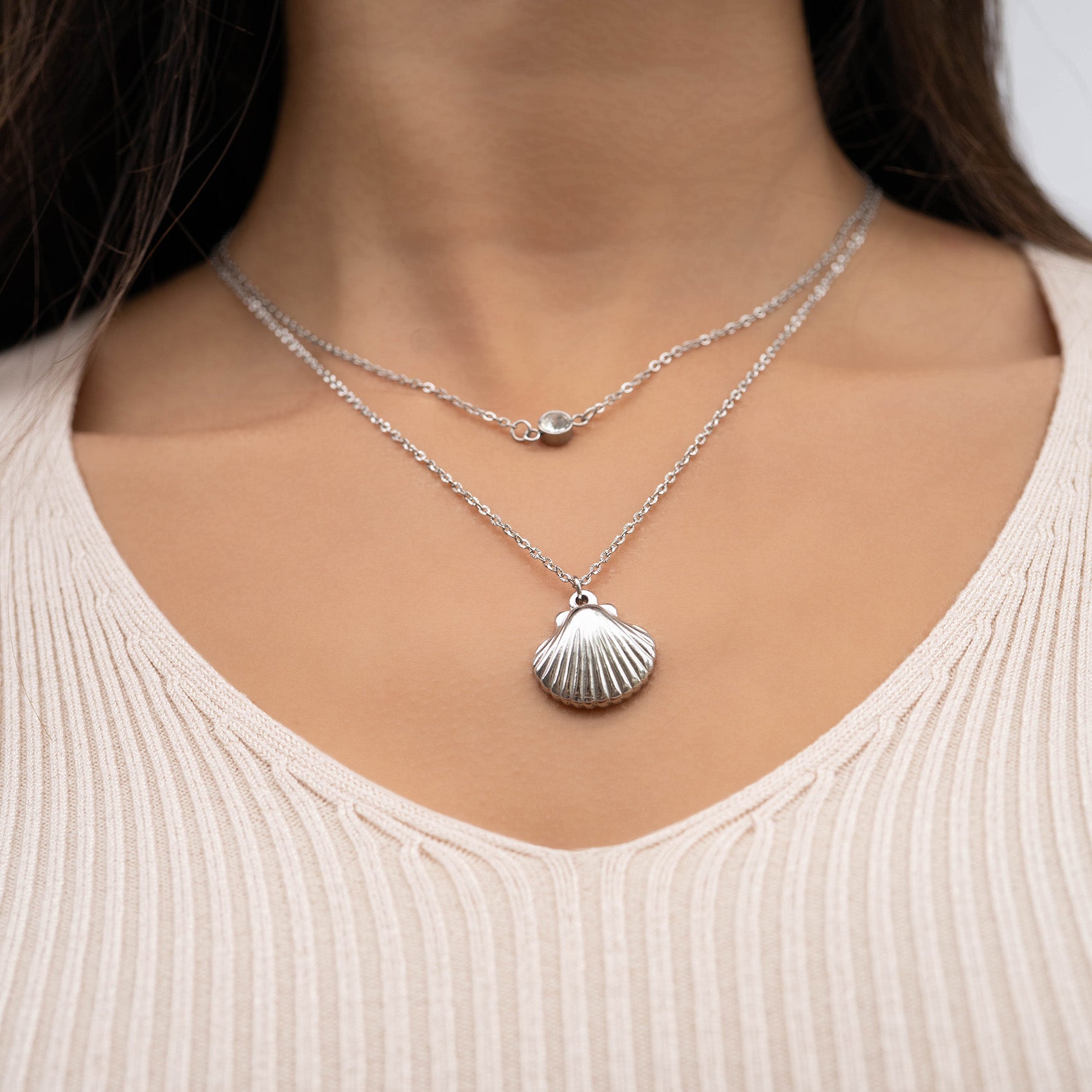 18K Gold PVD Stainless Steel Shell Charm