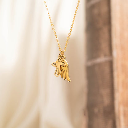 18K Gold PVD Stainless Steel Pointed Cross Charm