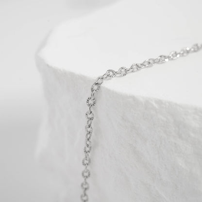 18K Gold PVD Stainless Steel Crimped Oval Link Chain Necklace