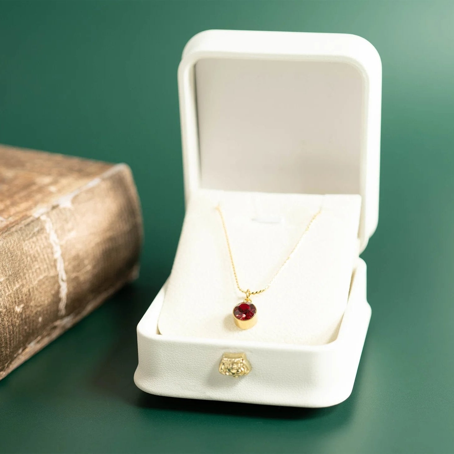 18K Gold PVD Stainless Steel Round Birthstone Charm 8mm
