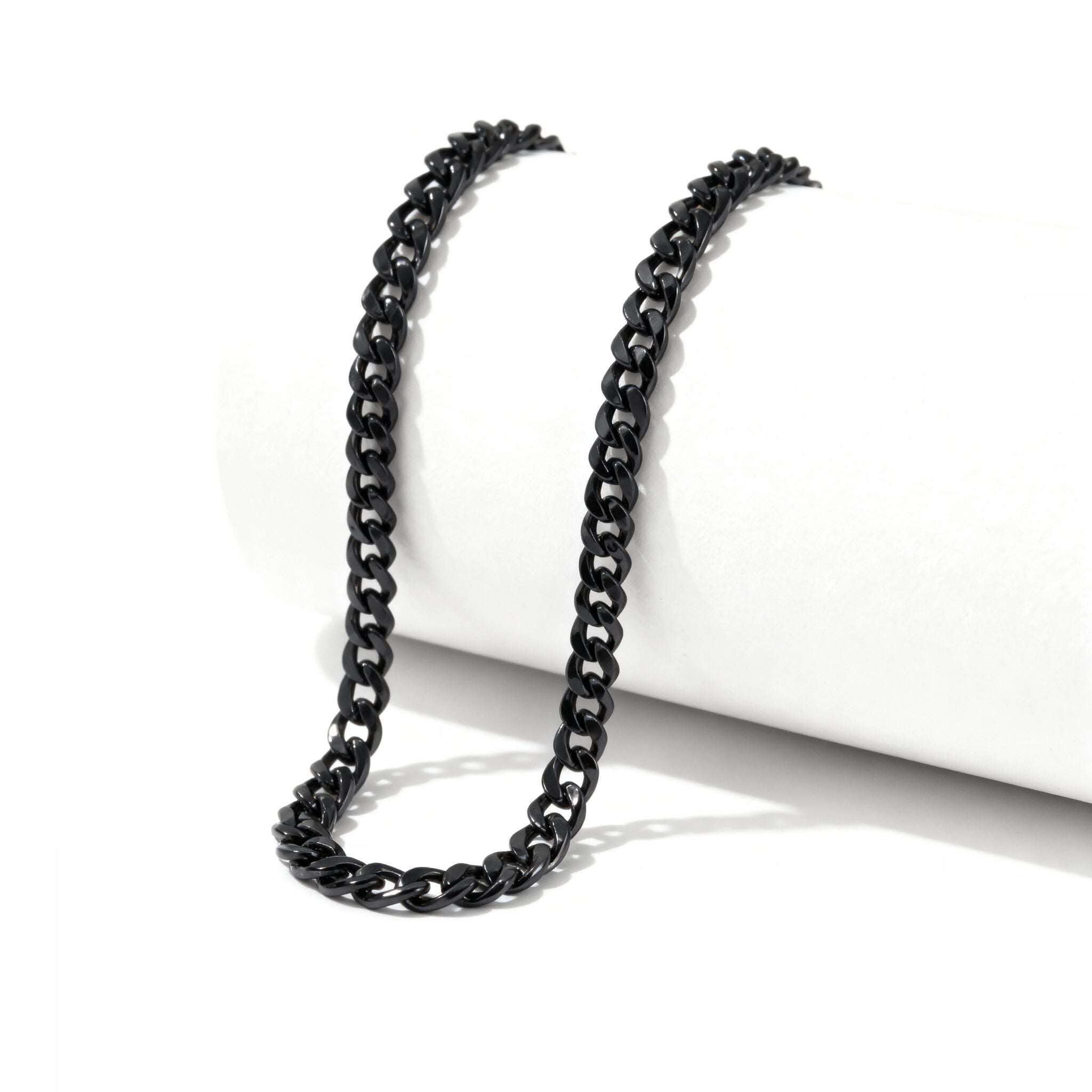 Stainless Steel Black Curb Chain Necklace