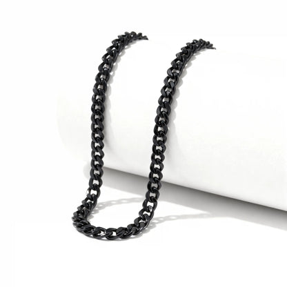 Stainless Steel Black Curb Chain Necklace