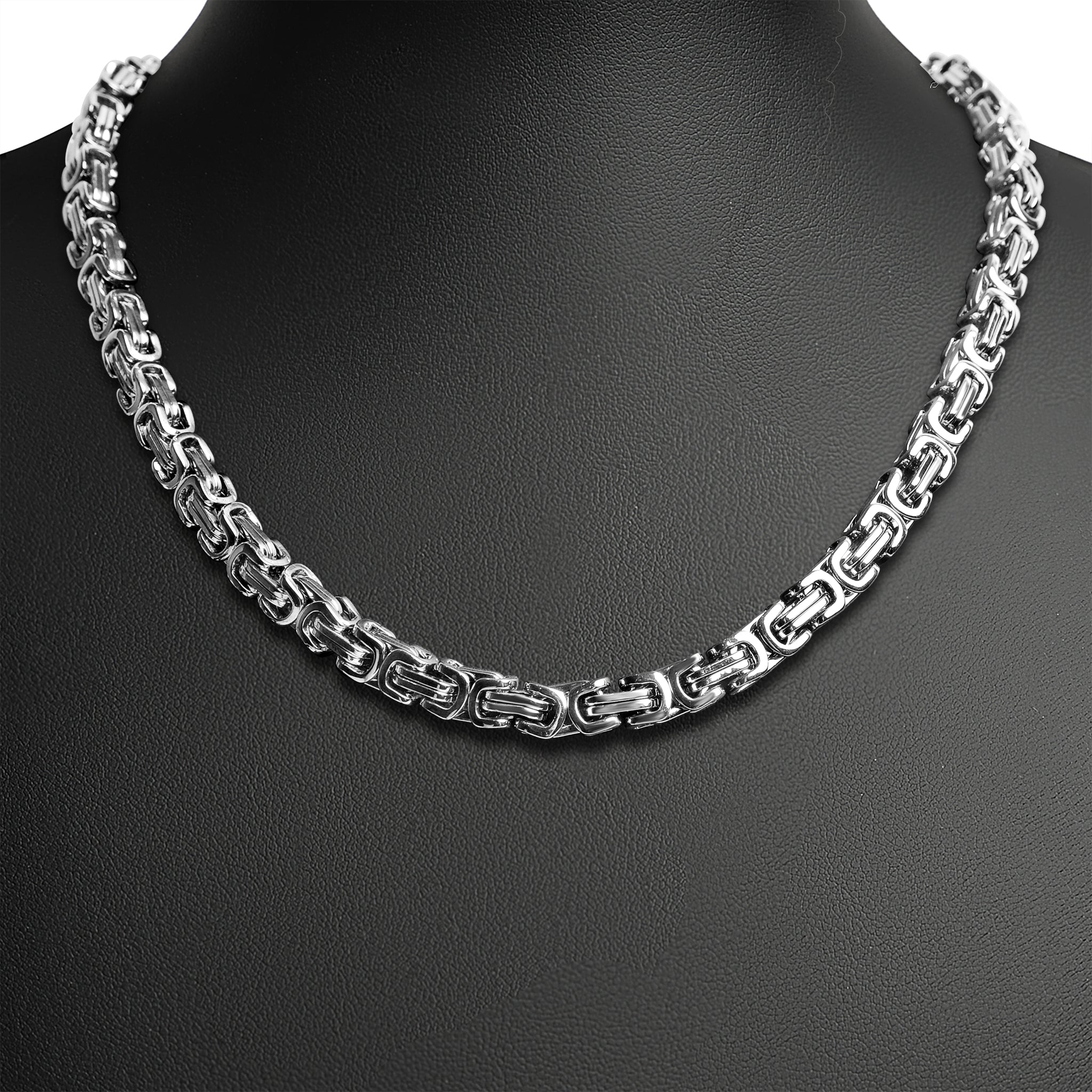 Stainless Steel Byzantine Chain Necklace