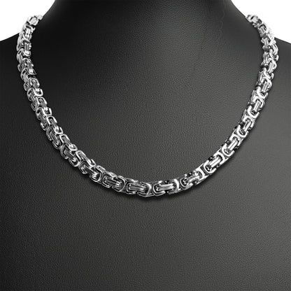 Stainless Steel Byzantine Chain Necklace