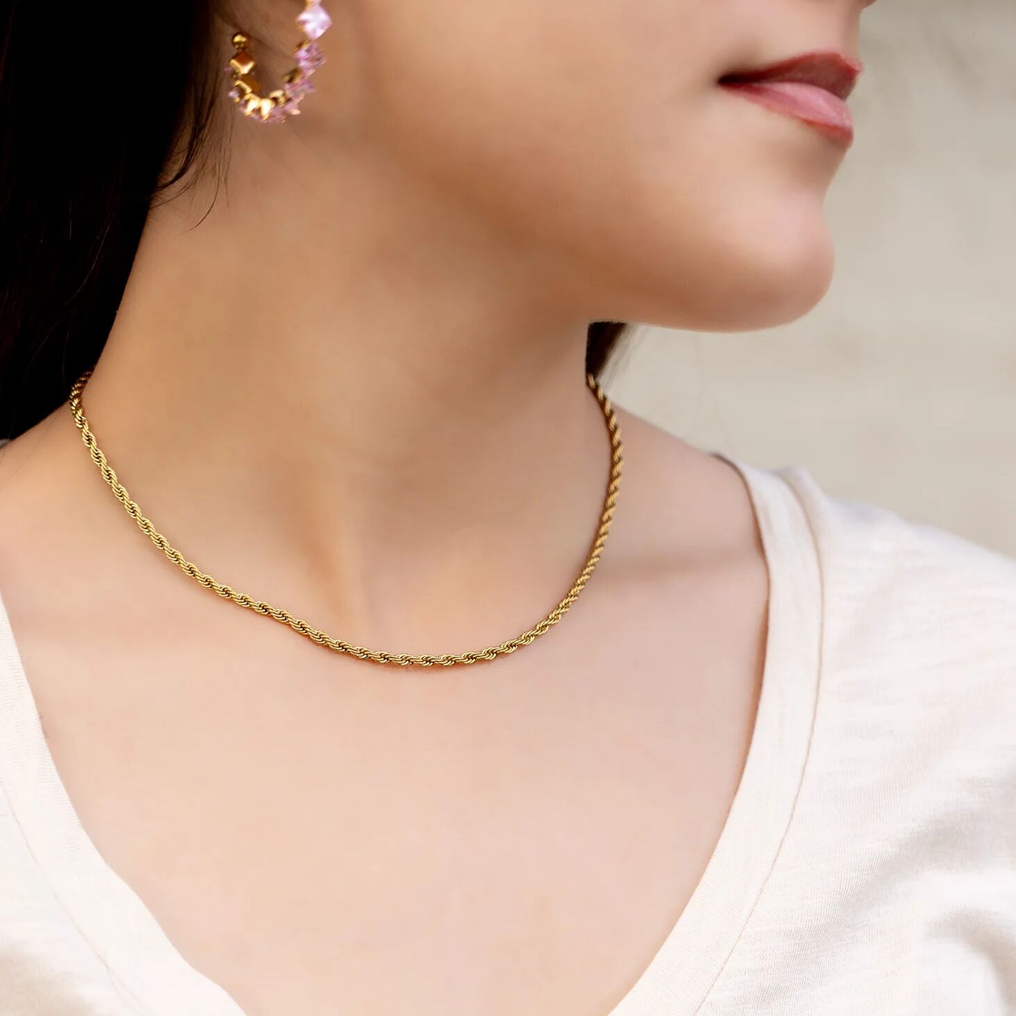 14K Gold Filled PLUS Rope Chain Necklace