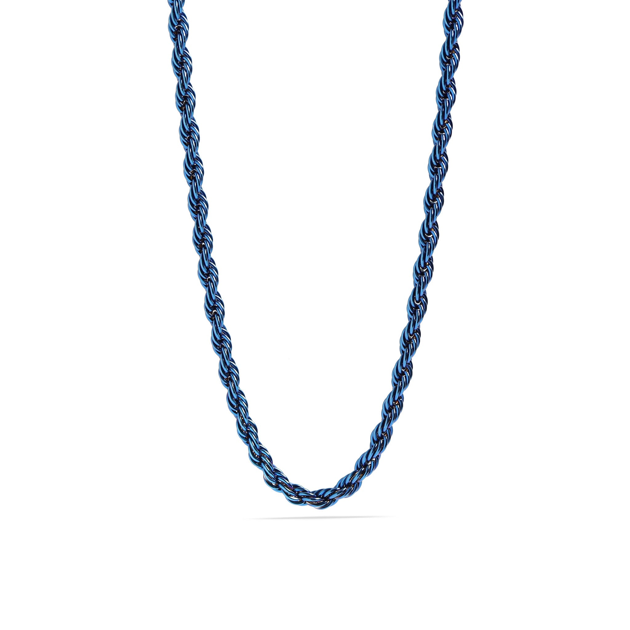 Stainless Steel Blue Rope Chain Necklace