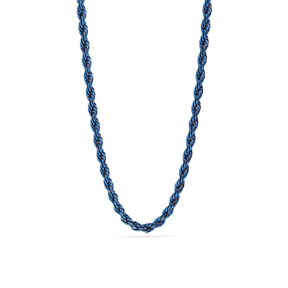 Stainless Steel Blue Rope Chain Necklace