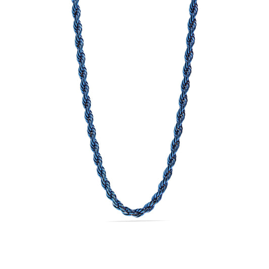 Stainless Steel Blue Rope Chain Necklace
