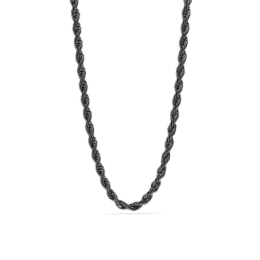 Black Stainless Steel Rope Chain Necklace