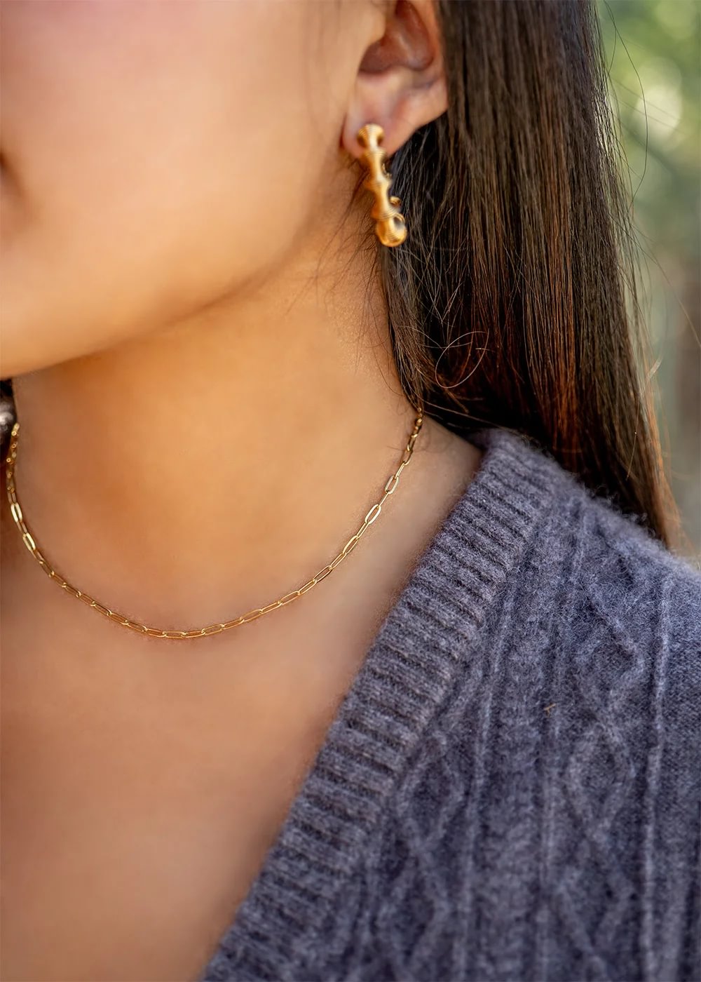 18K Gold PVD Stainless Steel Paperclip Chain Necklace
