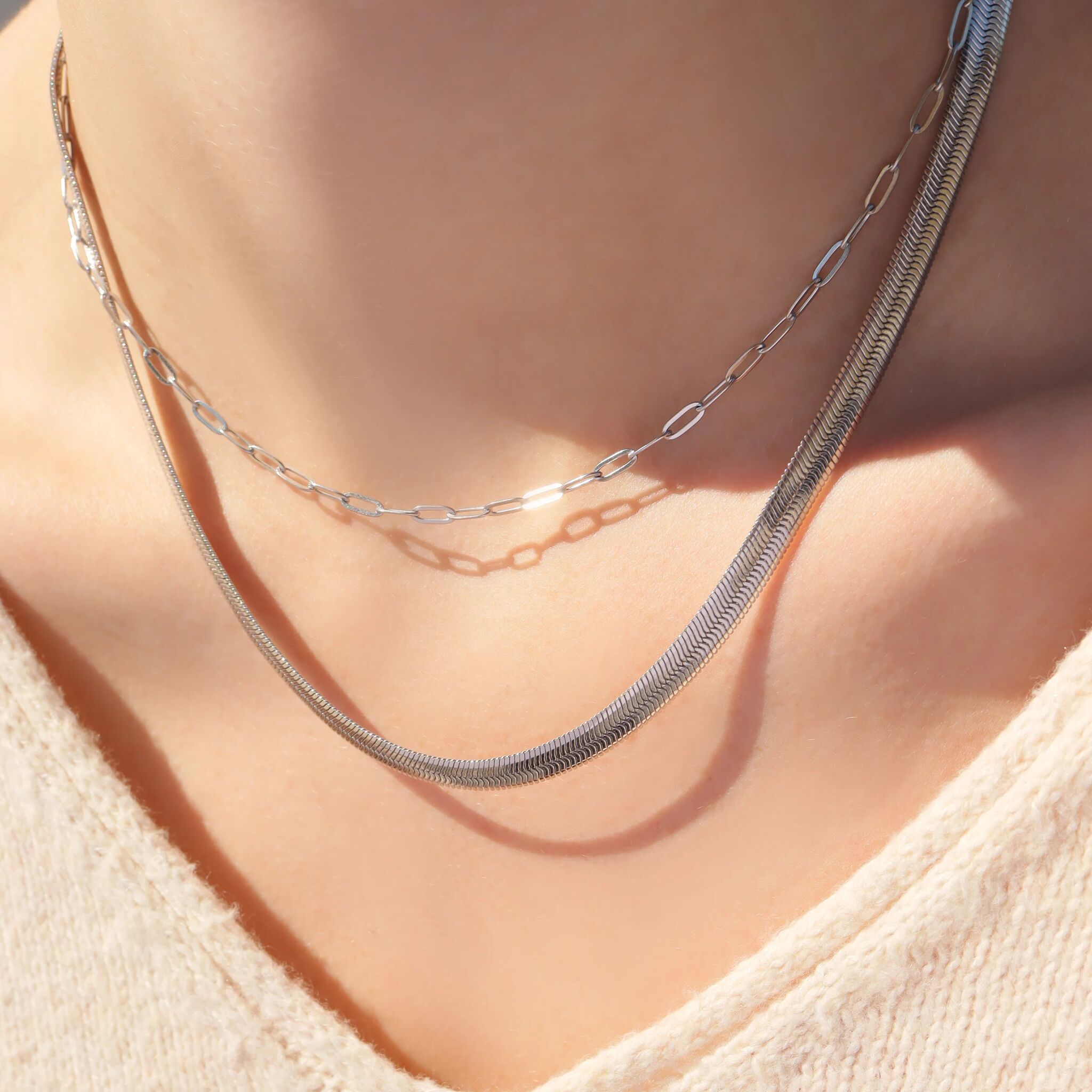 Stainless Steel Paperclip Chain Necklace