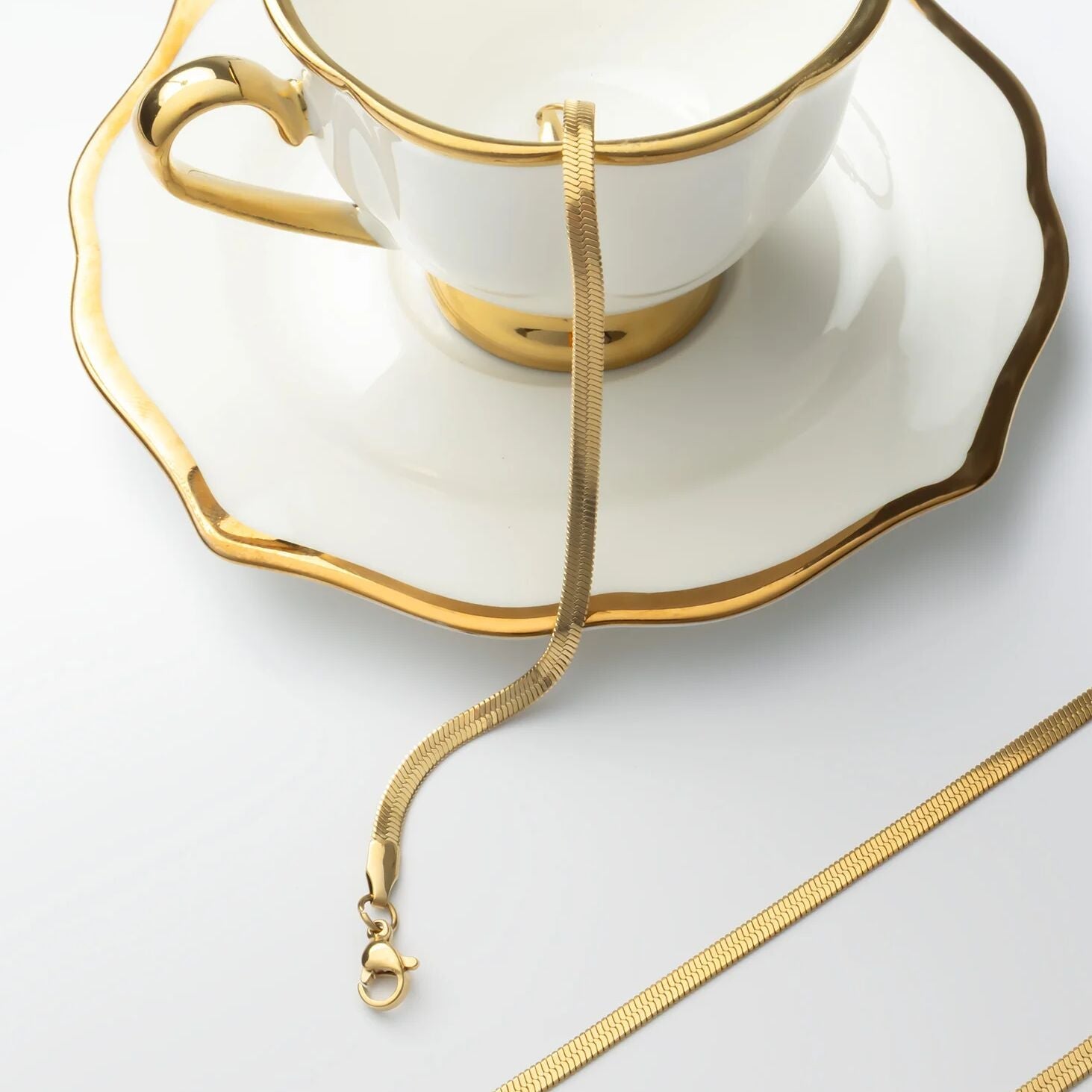 14K Gold Filled PLUS Herringbone Chain Bracelet