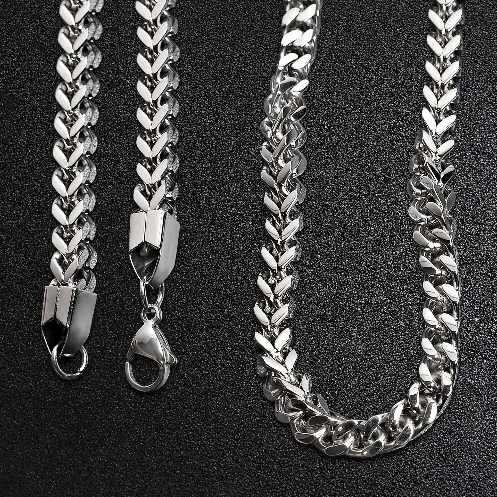 Stainless Steel Franco Wheat Chain Necklace