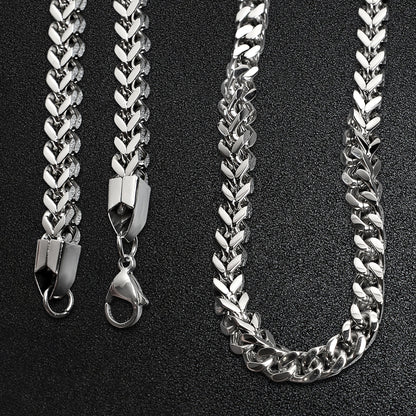 Stainless Steel Franco Wheat Chain Necklace