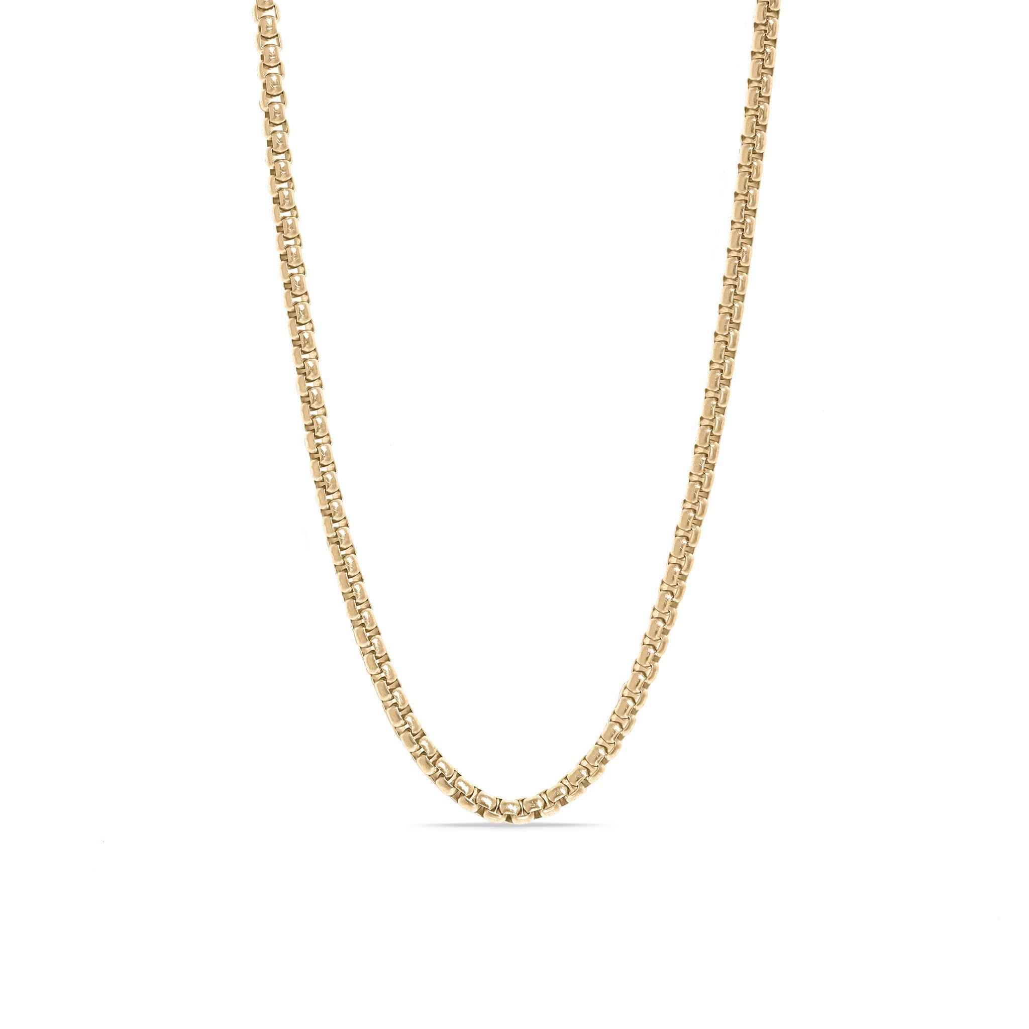 18K Gold PVD Stainless Steel Rounded Box Chain