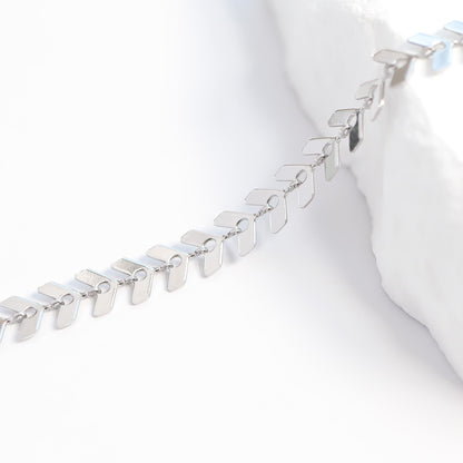 18K Gold PVD Stainless Steel Chevron Chain Necklace