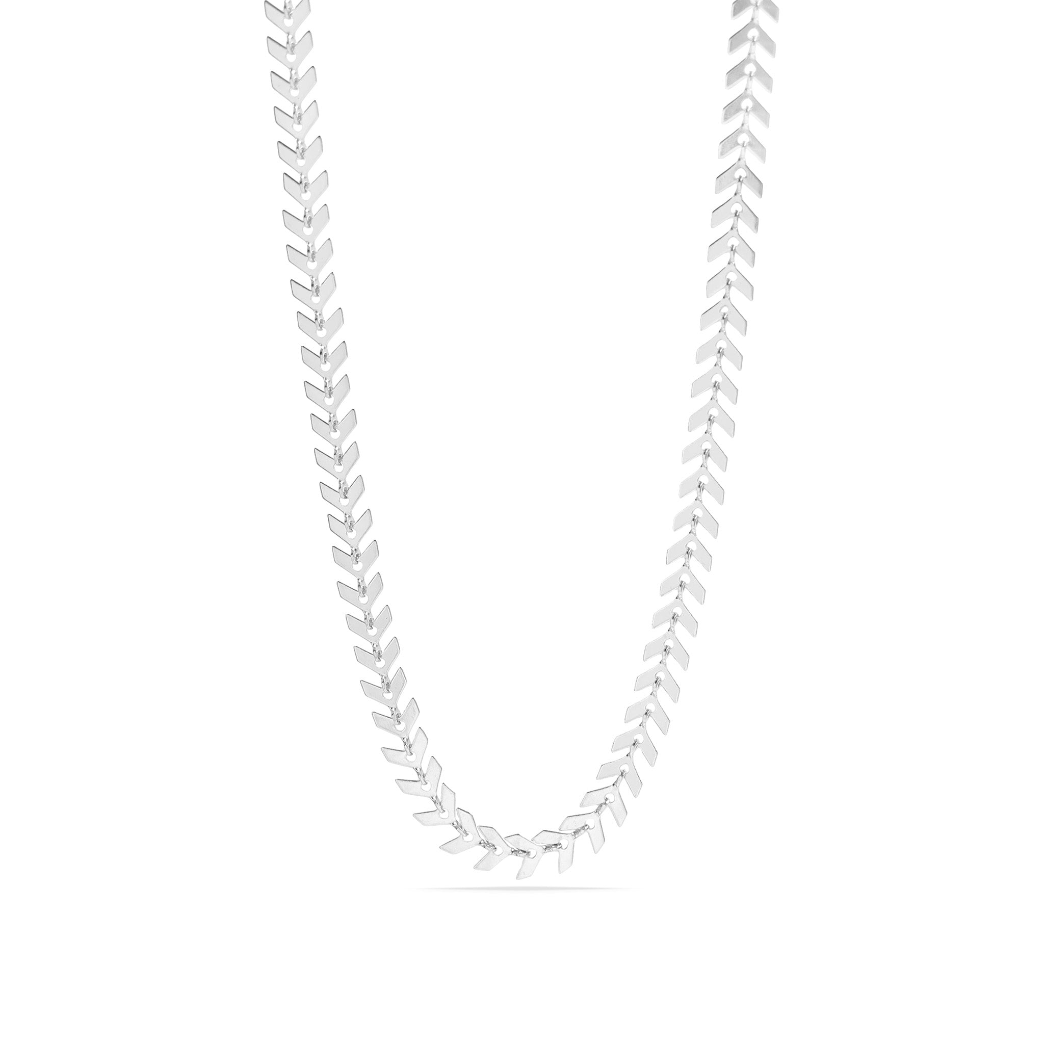 18K Gold PVD Stainless Steel Chevron Chain Necklace