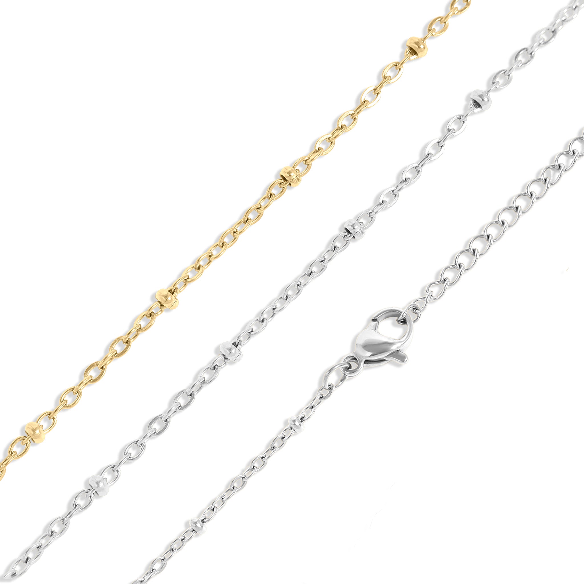 18K Gold PVD Stainless Steel Satellite Chain Necklace