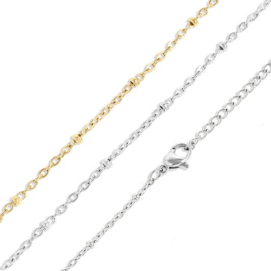 18K Gold PVD Stainless Steel Satellite Chain Necklace