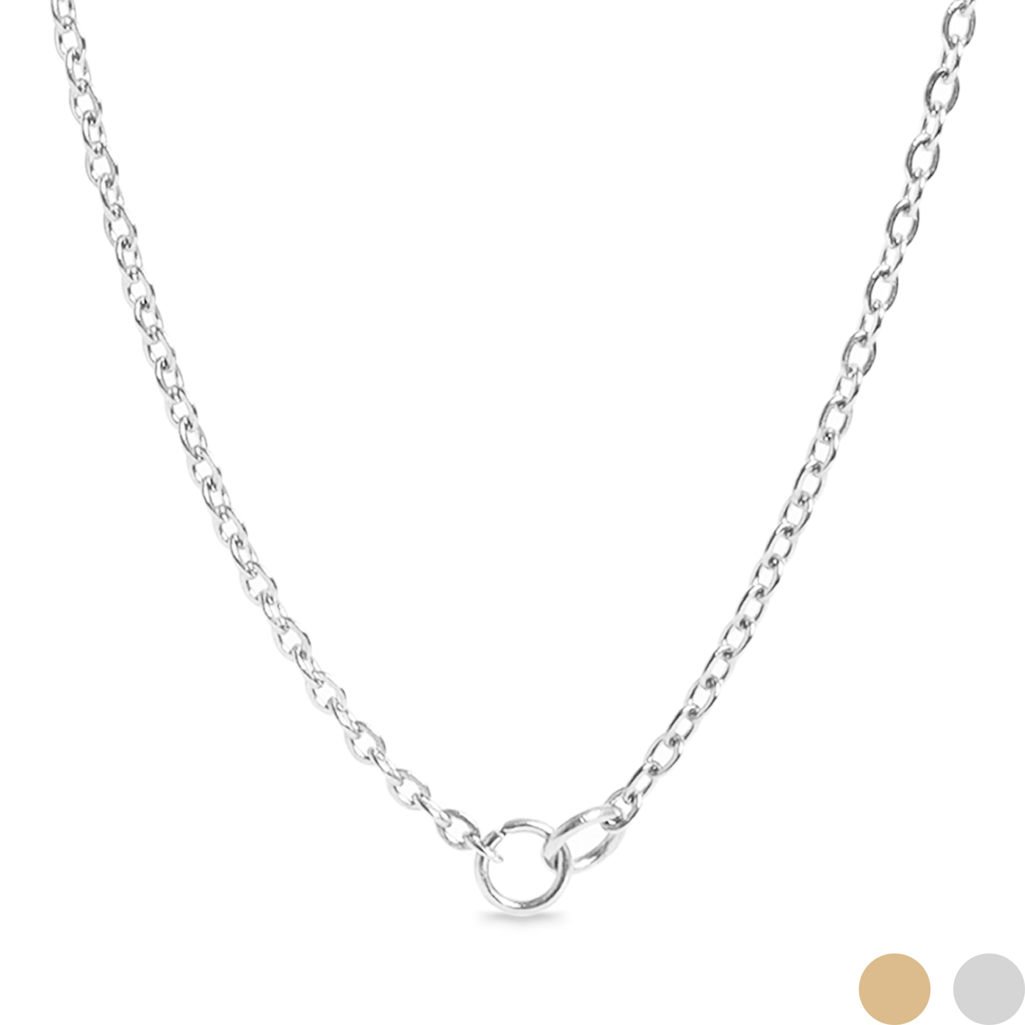 18K Gold PVD Stainless Steel Loop Connector Chain Necklace