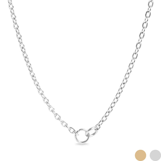 18K Gold PVD Stainless Steel Loop Connector Chain Necklace