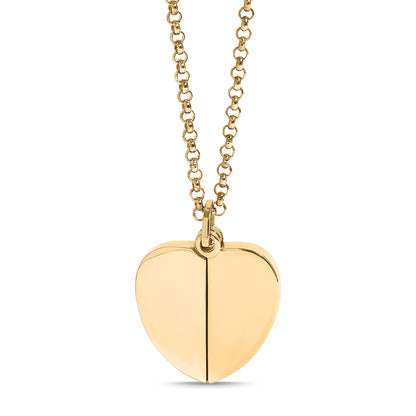18K Gold PVD Stainless Steel Blank Heart Hidden Message Necklace