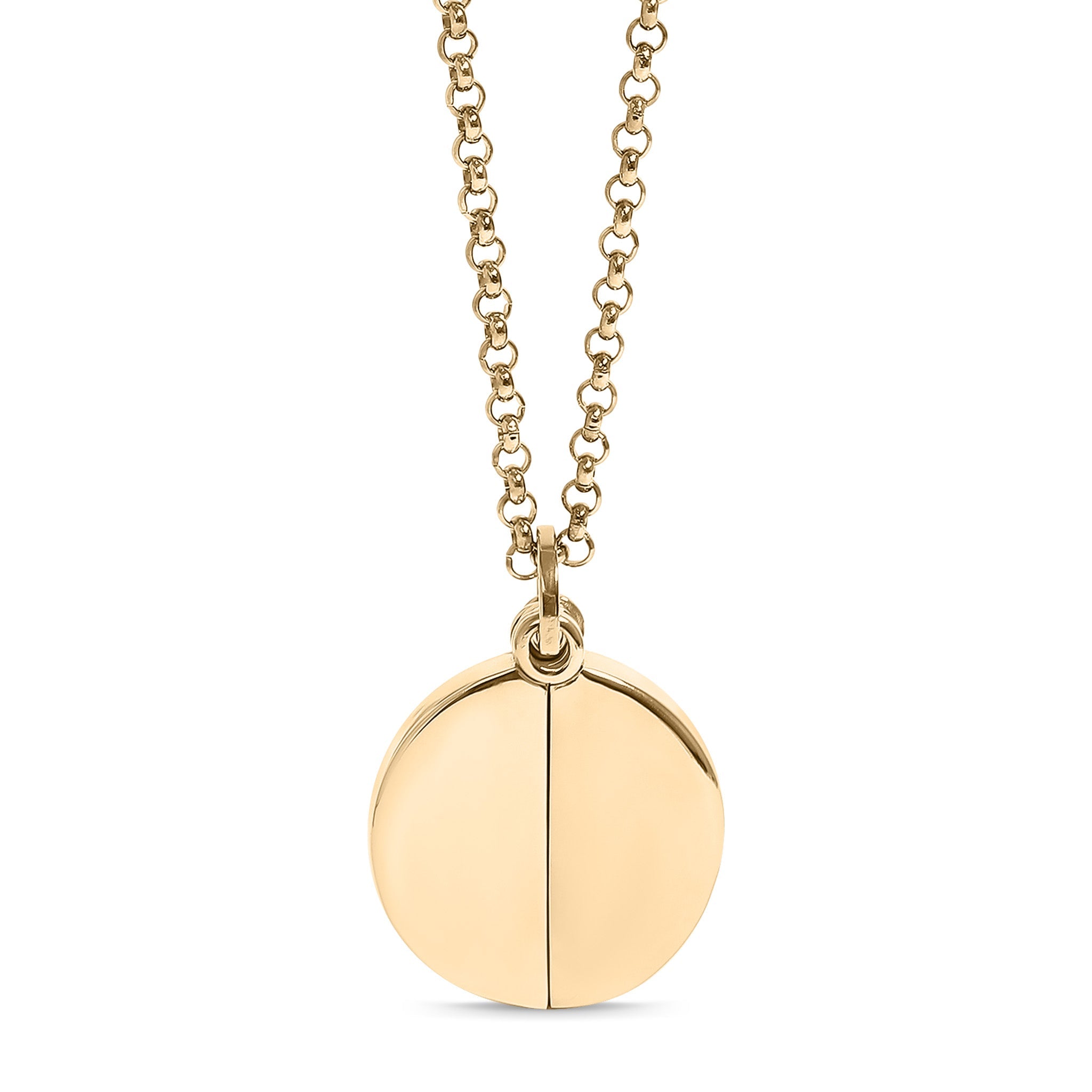 18K Gold PVD Stainless Steel Blank Circle Hidden Message Necklace