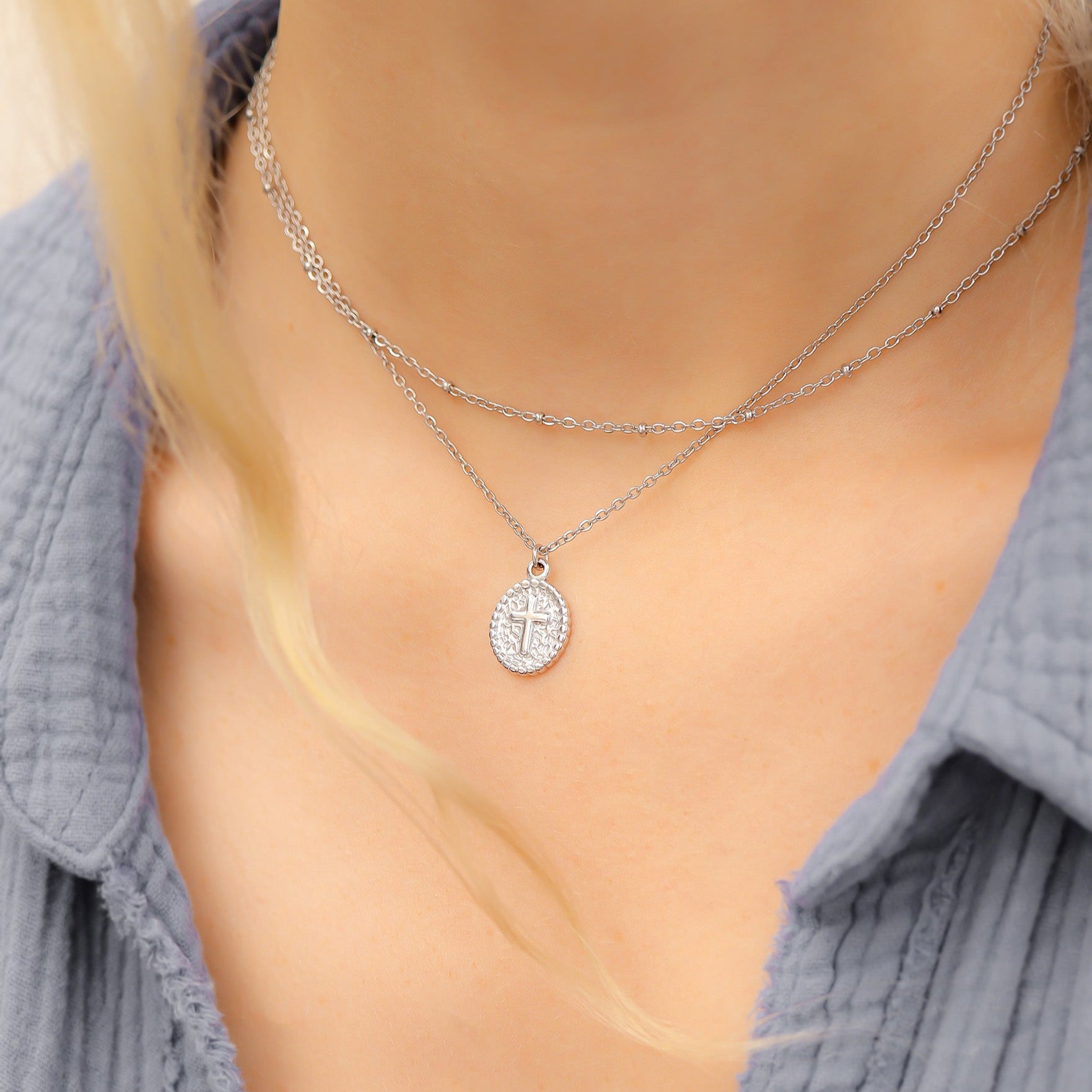 18K Gold PVD Stainless Steel Faith & Love Charm Set