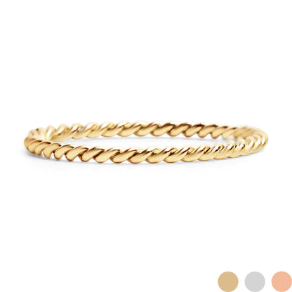 18K Gold PVD Stainless Steel Braided Spacer Ring
