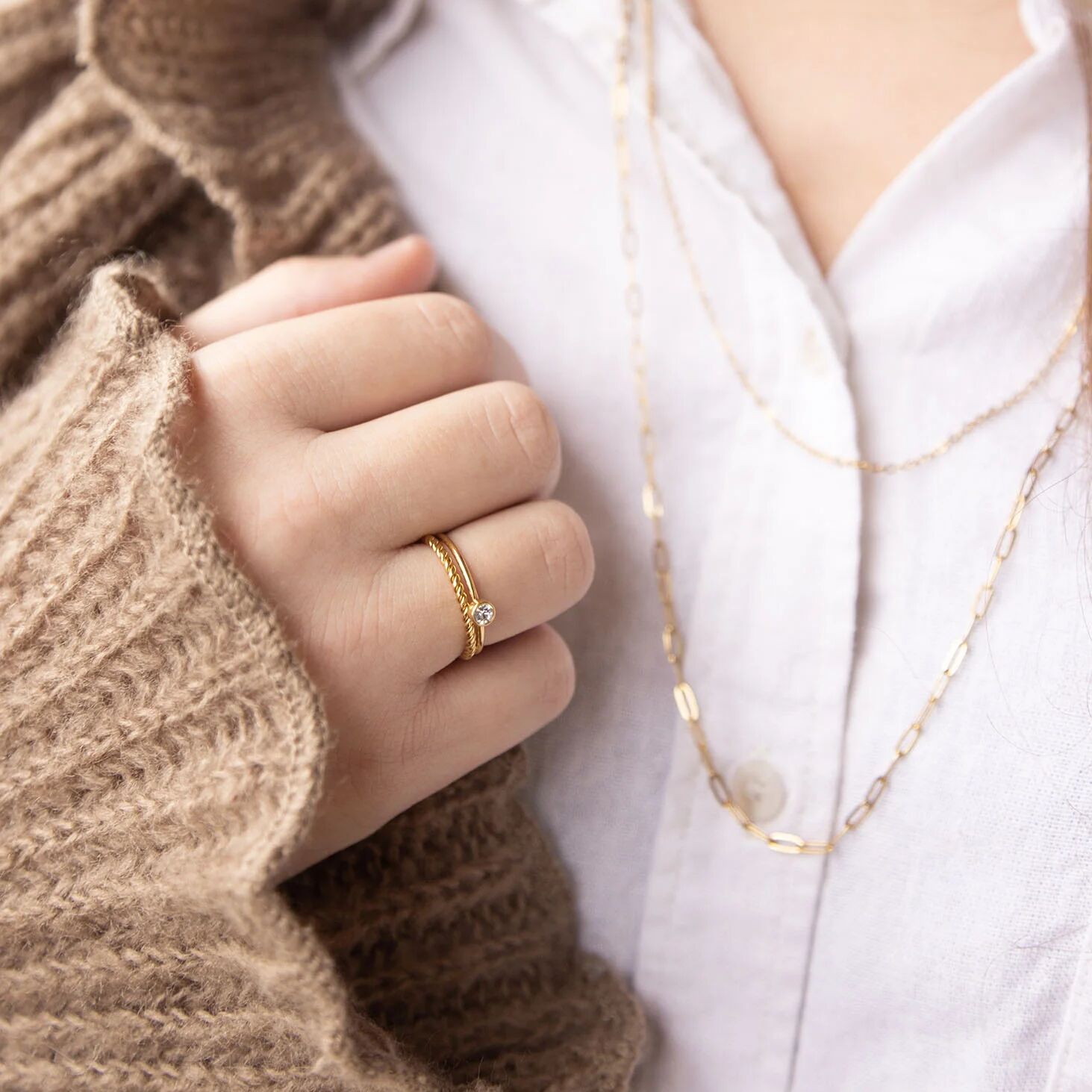14K Gold Filled PLUS Braided Spacer Ring