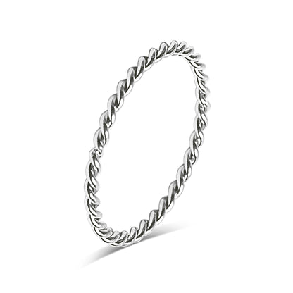 18K Gold PVD Stainless Steel Braided Spacer Ring