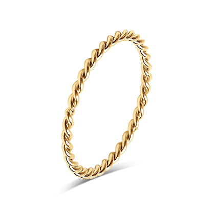 18K Gold PVD Stainless Steel Braided Spacer Ring