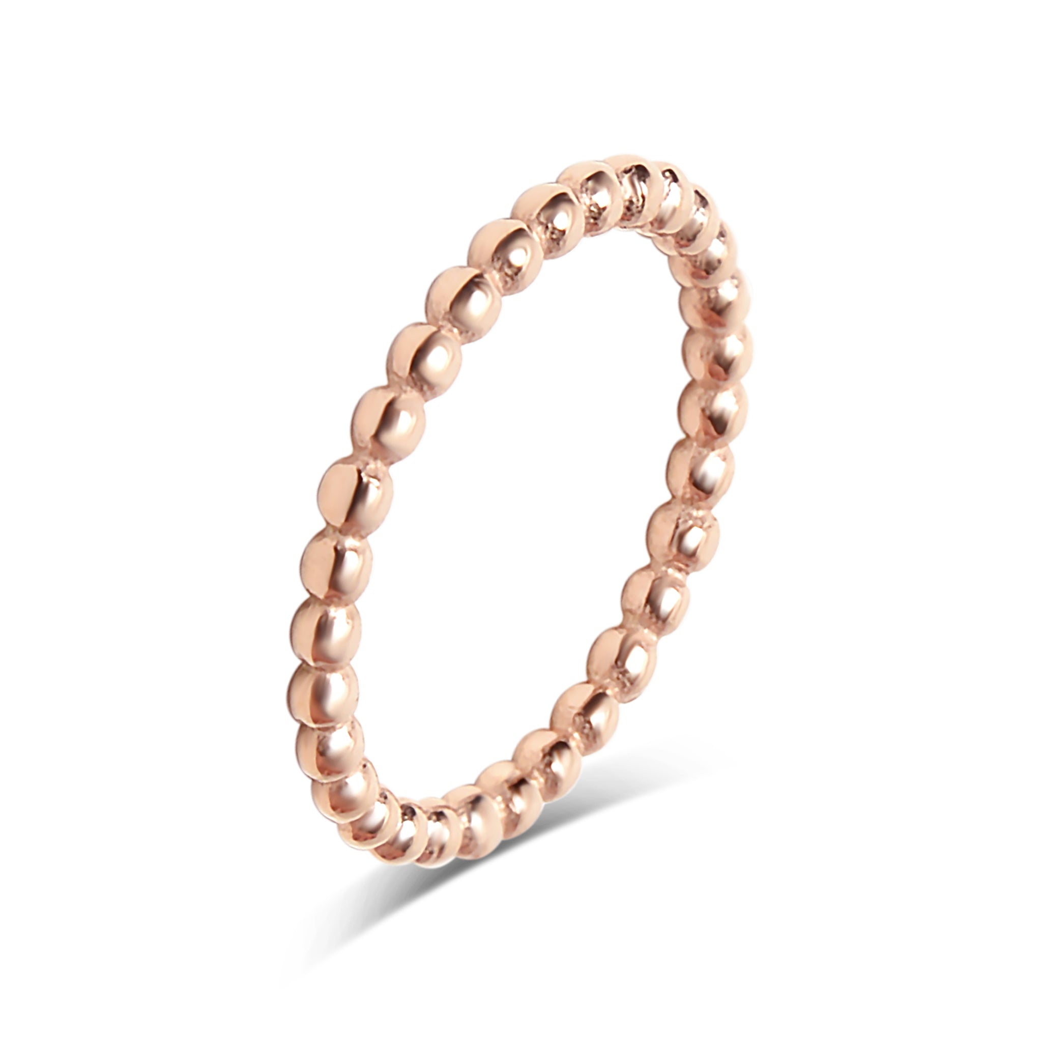 18K Gold PVD Stainless Steel Beaded Stacking Ring