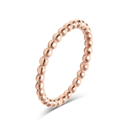 18K Gold PVD Stainless Steel Beaded Stacking Ring