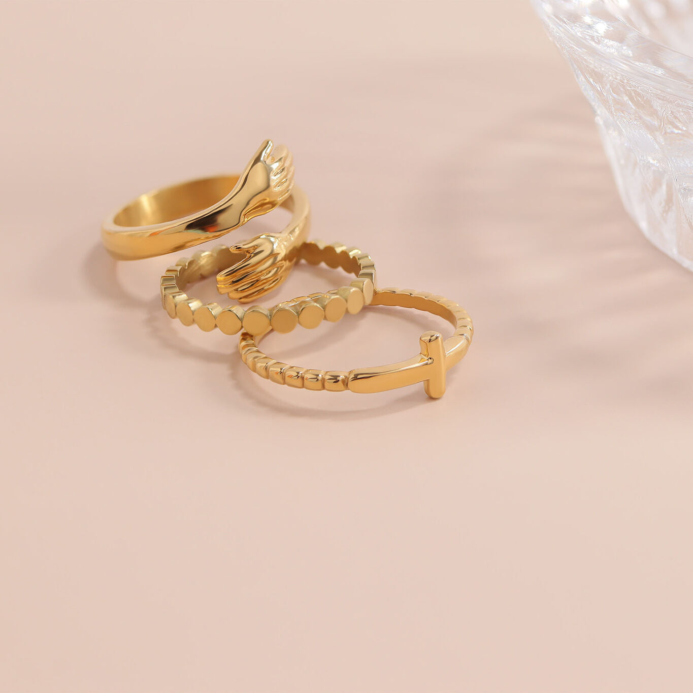 18K Gold PVD Stainless Steel Hug Ring