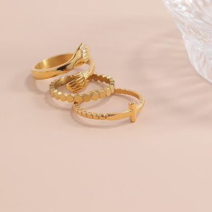 18K Gold PVD Stainless Steel Hug Ring