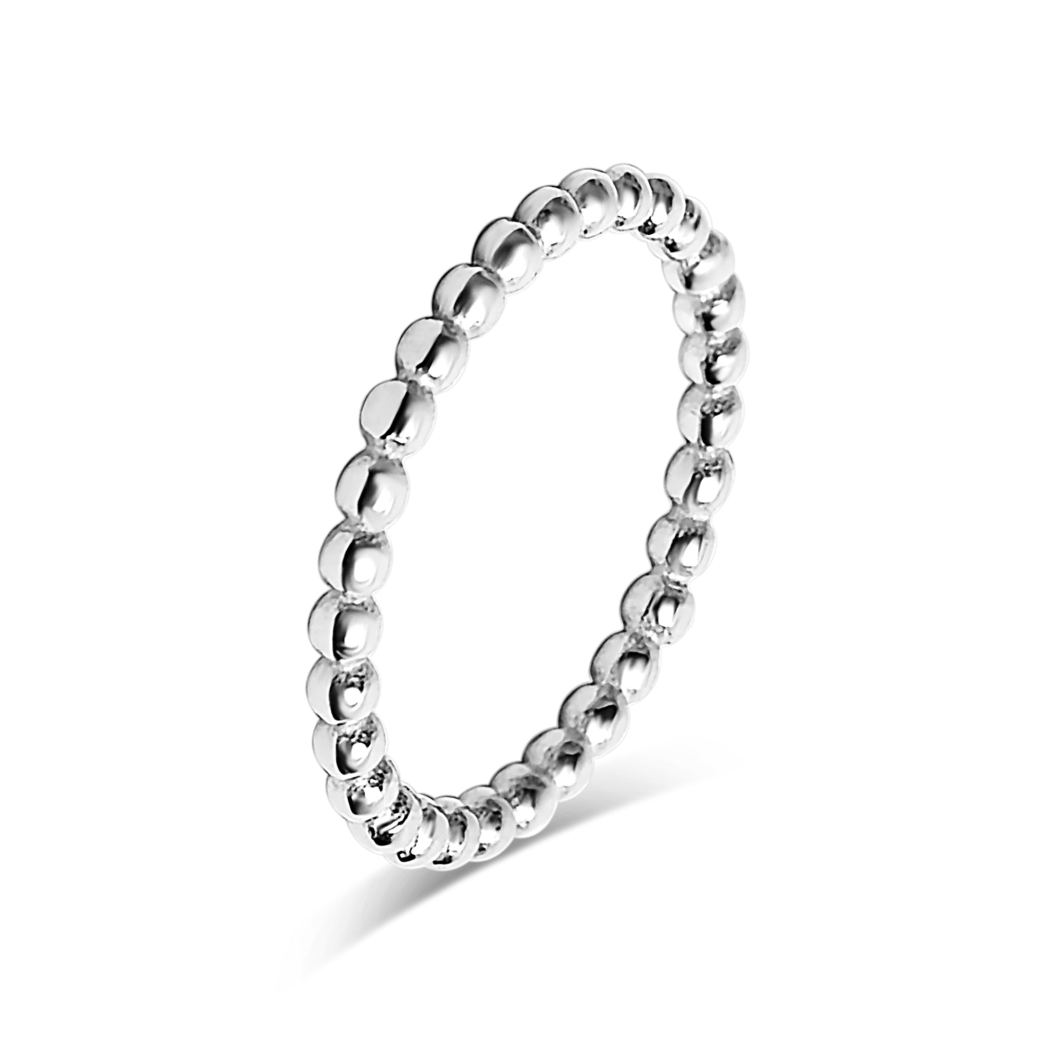18K Gold PVD Stainless Steel Beaded Stacking Ring