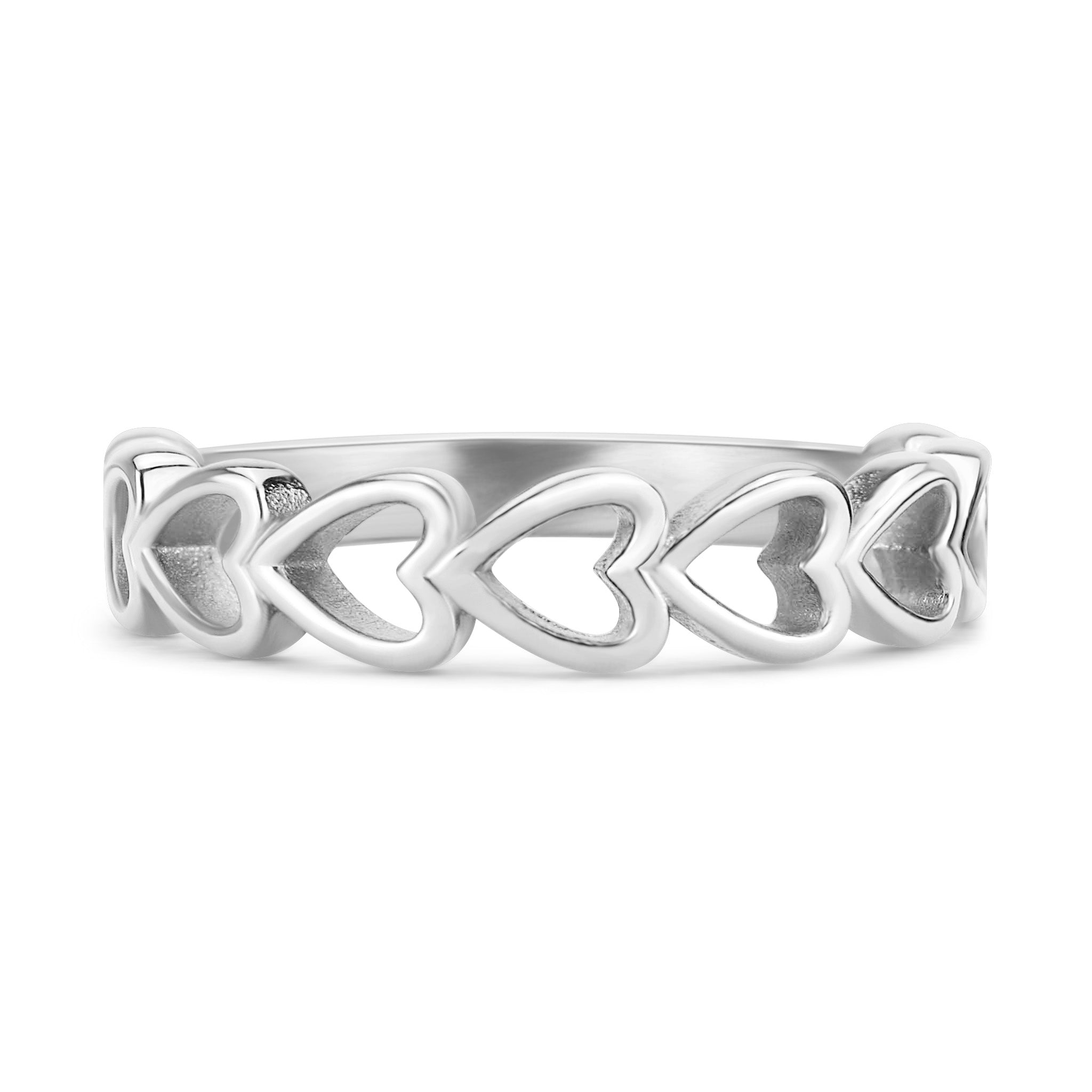 18K Gold PVD Stainless Steel Sideways Heart Stacking Ring