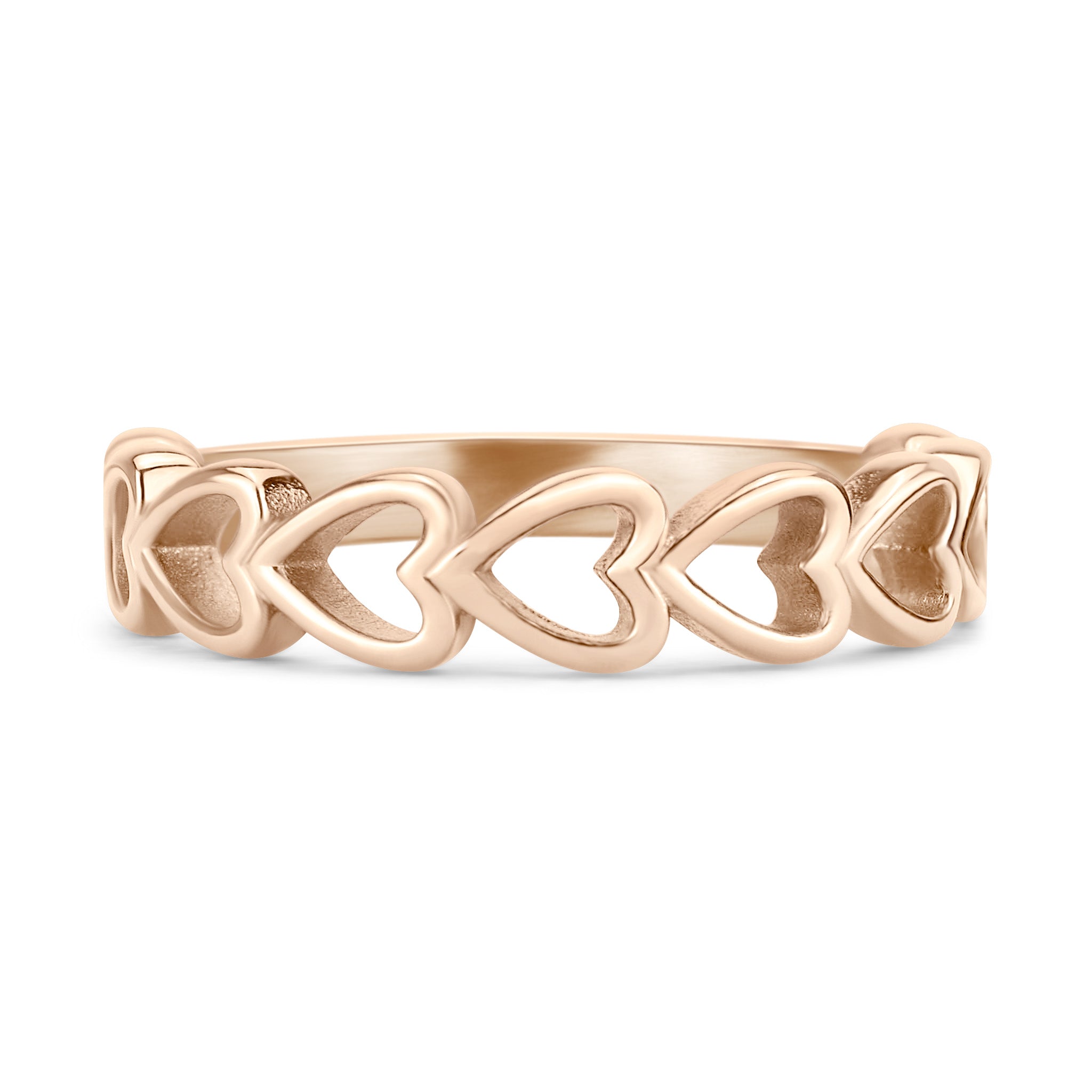 18K Gold PVD Stainless Steel Sideways Heart Stacking Ring
