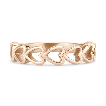 18K Gold PVD Stainless Steel Sideways Heart Stacking Ring