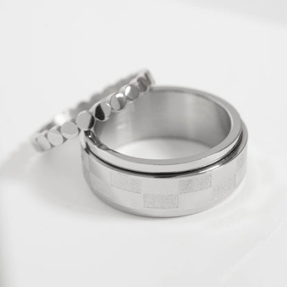 18K Gold PVD Stainless Steel Flat Circle Stacking Ring