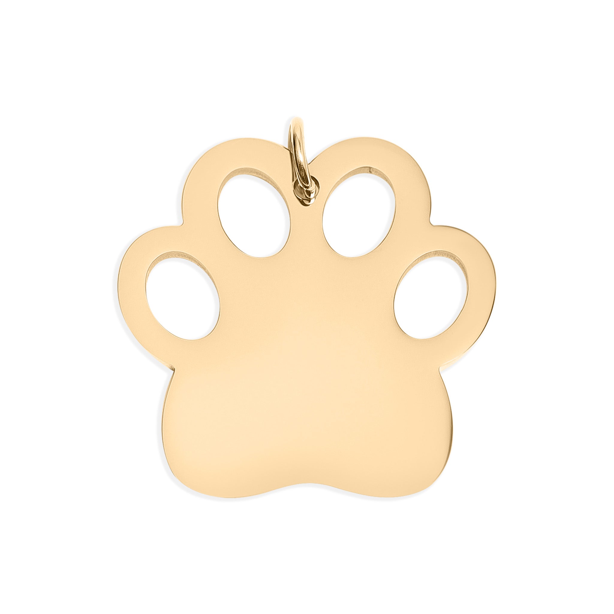 18K Gold PVD Stainless Steel Dog Paw Blank Pet Tag