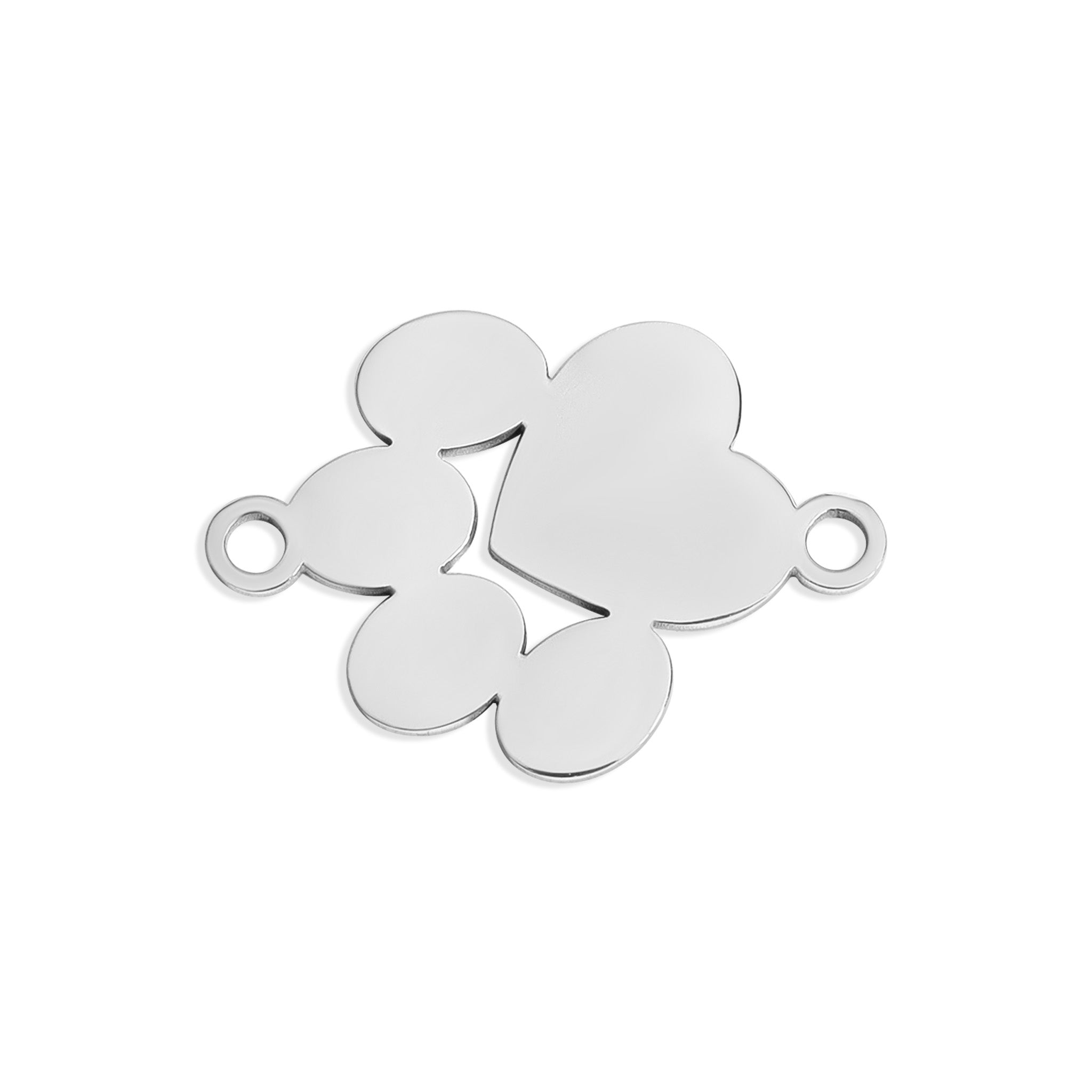18K Gold PVD Stainless Steel Blank Engravable Paw Print Connector Charm