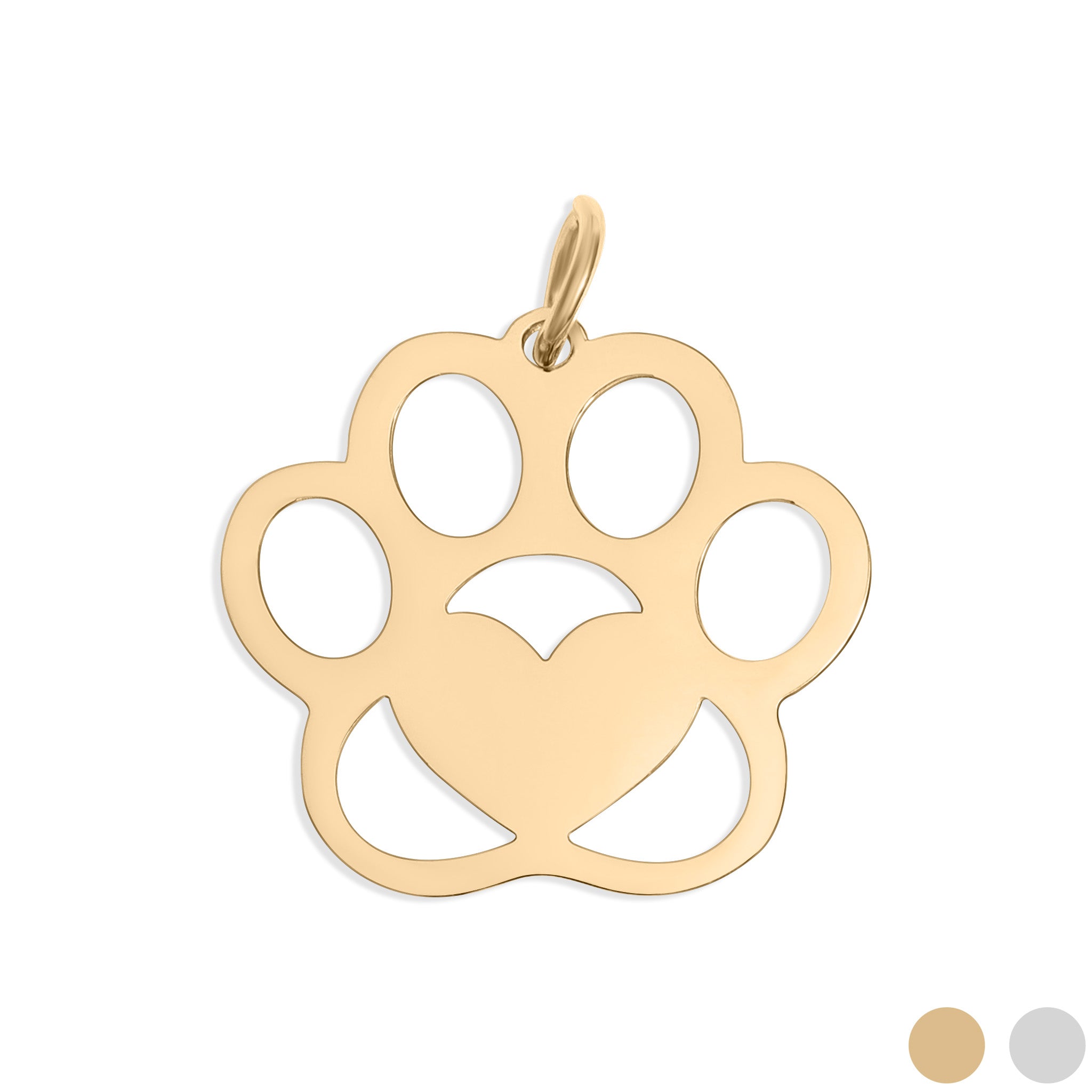 18K Gold PVD Stainless Steel Blank Paw Print Pet Tag