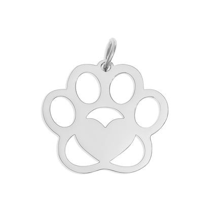 18K Gold PVD Stainless Steel Blank Paw Print Pet Tag