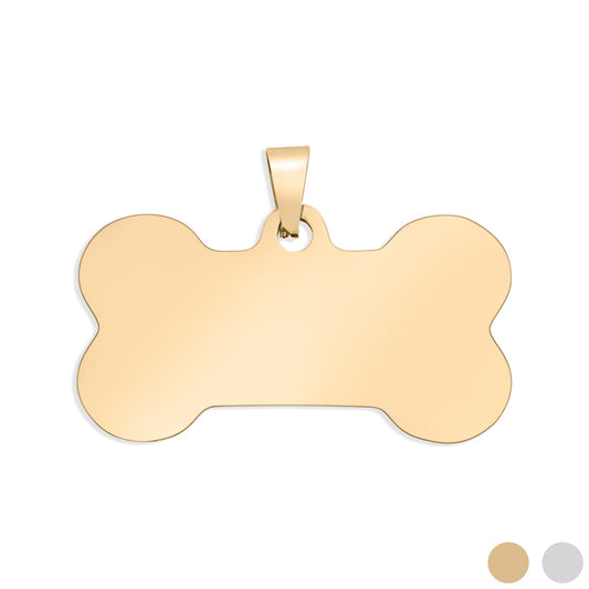 18K Gold PVD Stainless Steel Blank Dog Bone Pet Tag