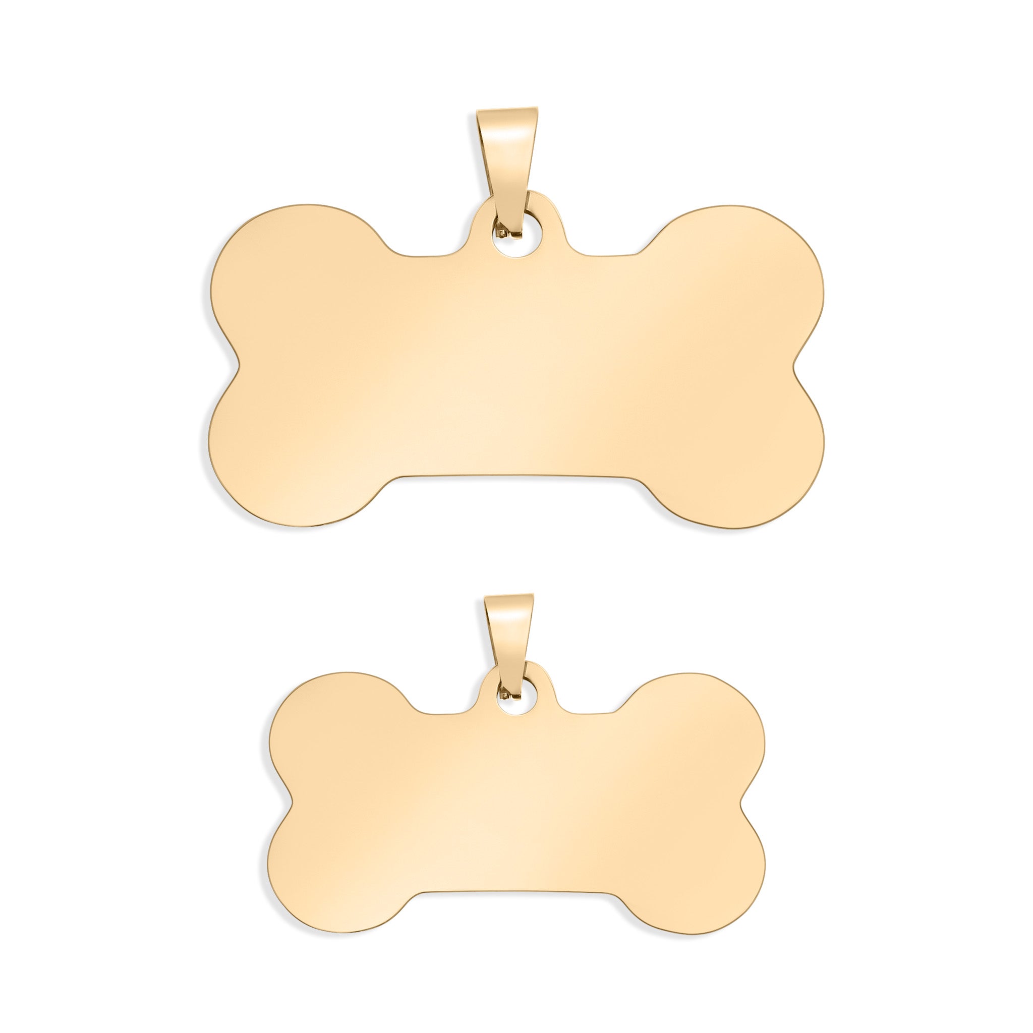 18K Gold PVD Stainless Steel Blank Dog Bone Pet Tag