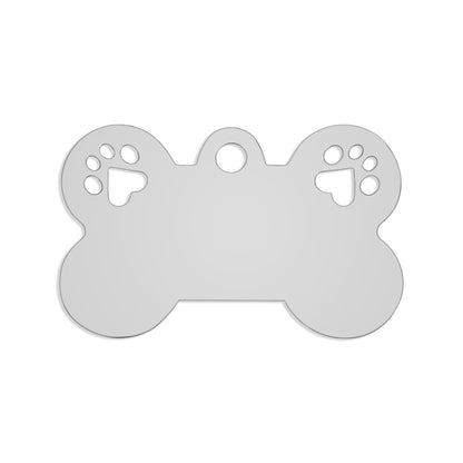 18K Gold PVD Blank Stainless Steel Dog Bone Paw Print Pet Tag