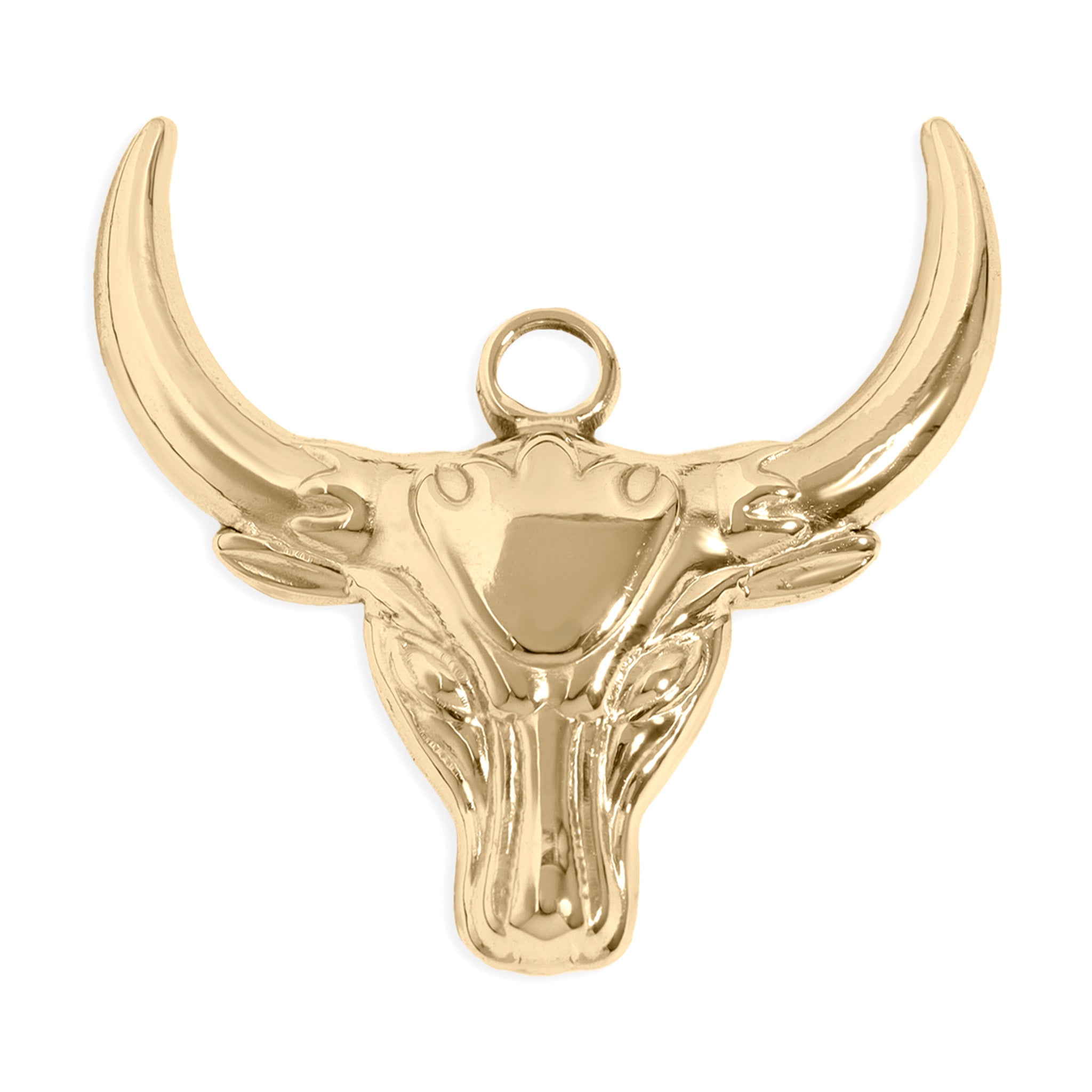 18K Gold PVD Stainless Steel Bull Charm
