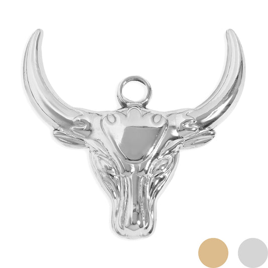 18K Gold PVD Stainless Steel Bull Charm